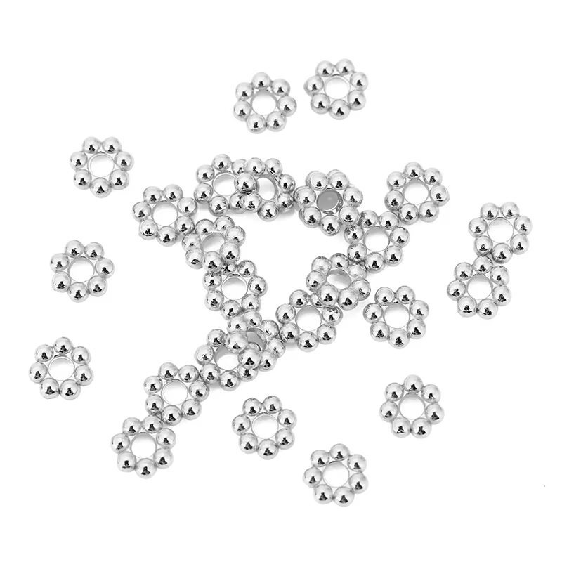30 pièces ne se décolore jamais 3 4 5 6mm perles d'espacement en acier inoxydable Lot PVD perles de 