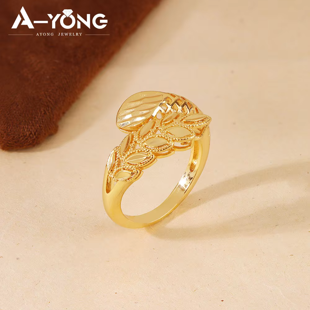 Bagues de mariage arabes en or 21 carats plaqué or, mode nigériane, bague de fiançailles, bijoux de 