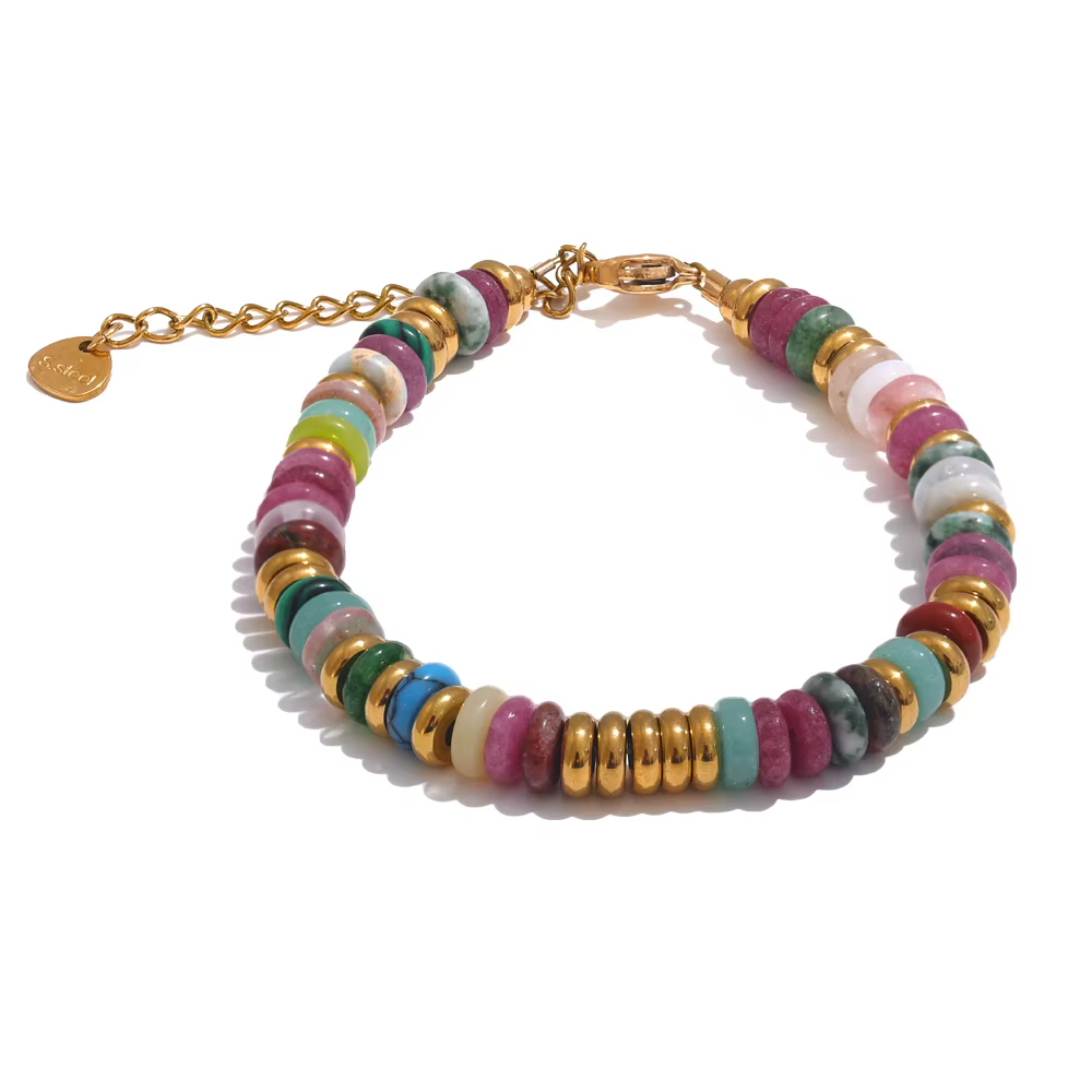 Yhpup – chaîne de perles en pierre naturelle colorée, fait à la main, étanche, style bohémien, en ac