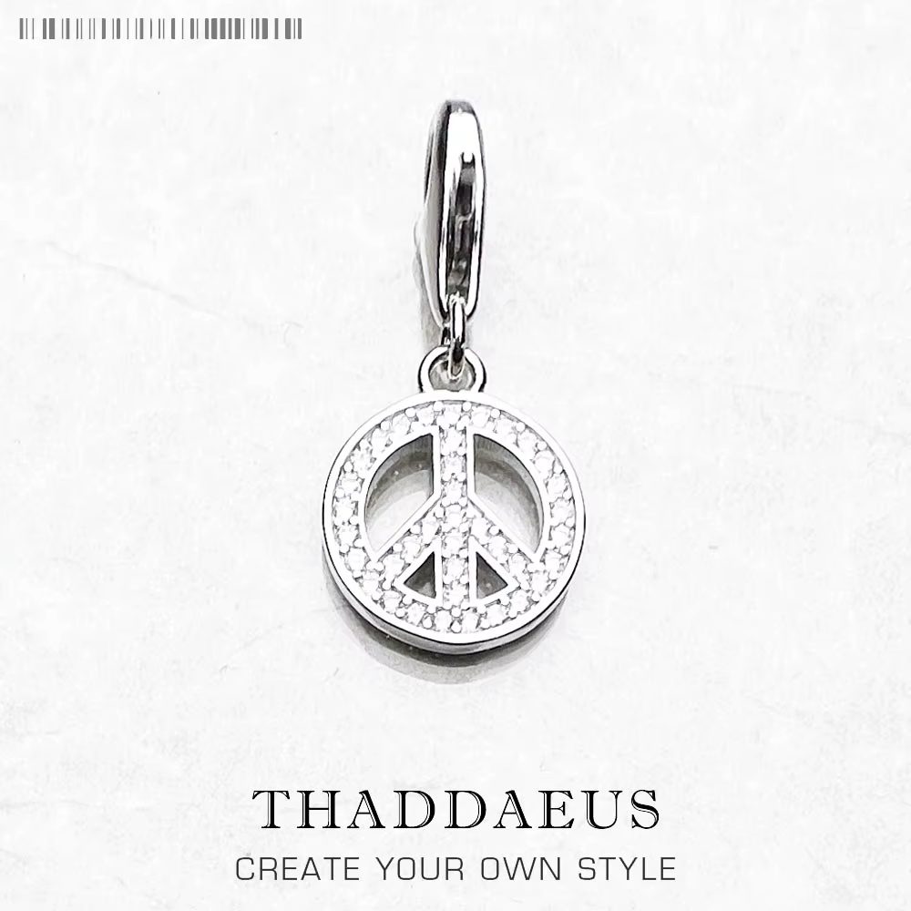 Bijoux de déclaration symbole de paix balancent pendentif à breloque en argent Sterling 925 cadeau c