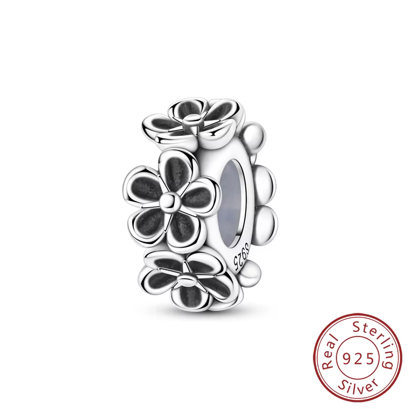 Breloques Animaux et Plantes en Argent Plaqué 925, Perles Éléphant, Papillon, Tulipe, Pendentif Elfe