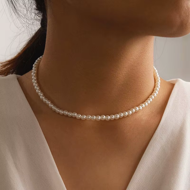 Collier de perles d'imitation Simple, réglable, élégant, perles irrégulières, nouvelle tendance, Dat