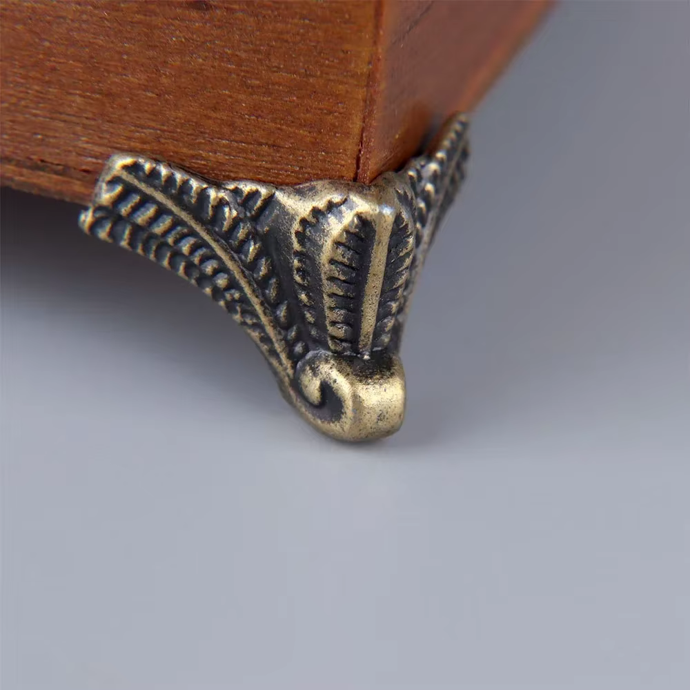Protecteur d'angle antique pour coffre à bijoux, bronze, caisse en bois, pieds décoratifs, jambe, mé