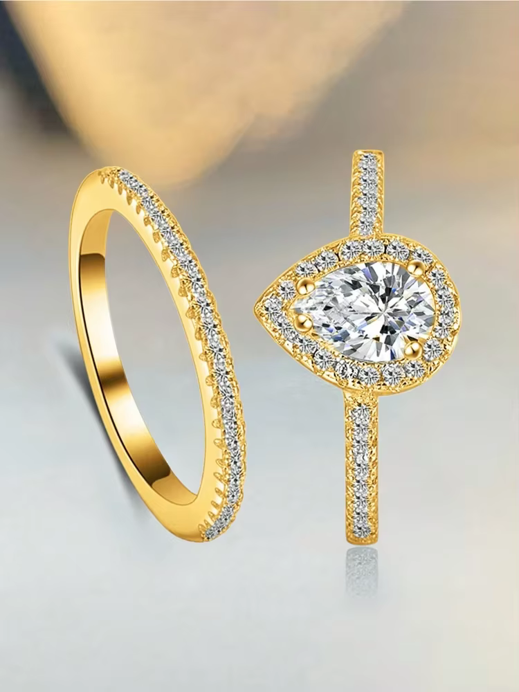 Bague en argent Sterling 925 pour femmes, Simple, classique, magnifique, goutte d'eau, Zircon, fianç