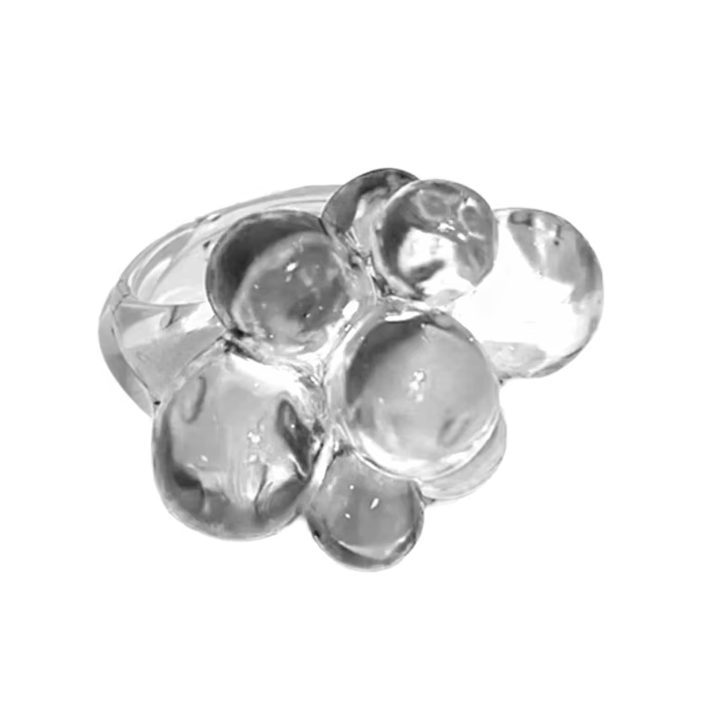 Bague en acrylique légère confortable avec perles, bagues à quotidiennement pour fête