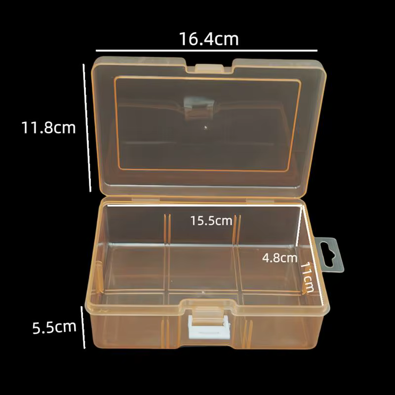 Boîte en plastique rectangulaire transparente pour la fabrication de bijoux, organisateur multifonct