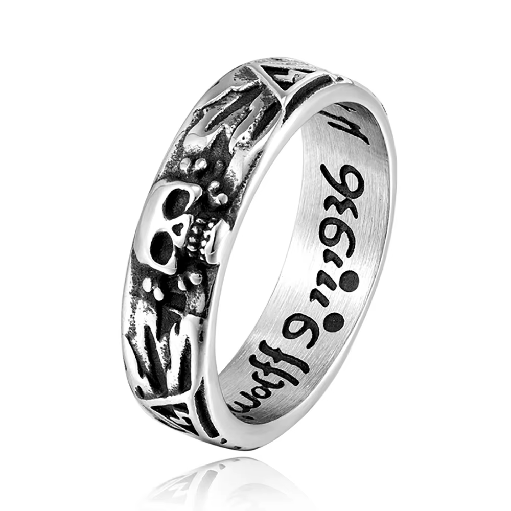 Bagues tête de mort gothiques vintage pour hommes et garçons, acier inoxydable, modules punk, bague 