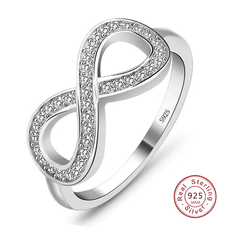 Bague en argent regardé 2024 pour femme, symbole d'amour sans fin, cadeau meilleur ami, haute qualit