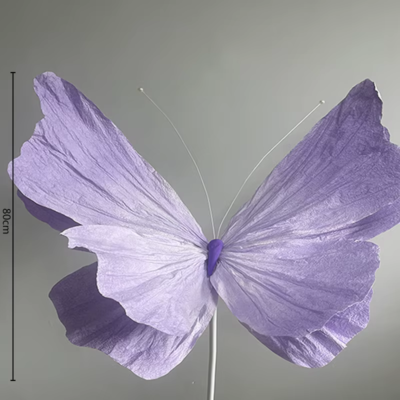 Grand Papillon en Papier Artificiel, Décoration de Fond de Mariage, Maison, ixd'Anniversaire, Fenêtr