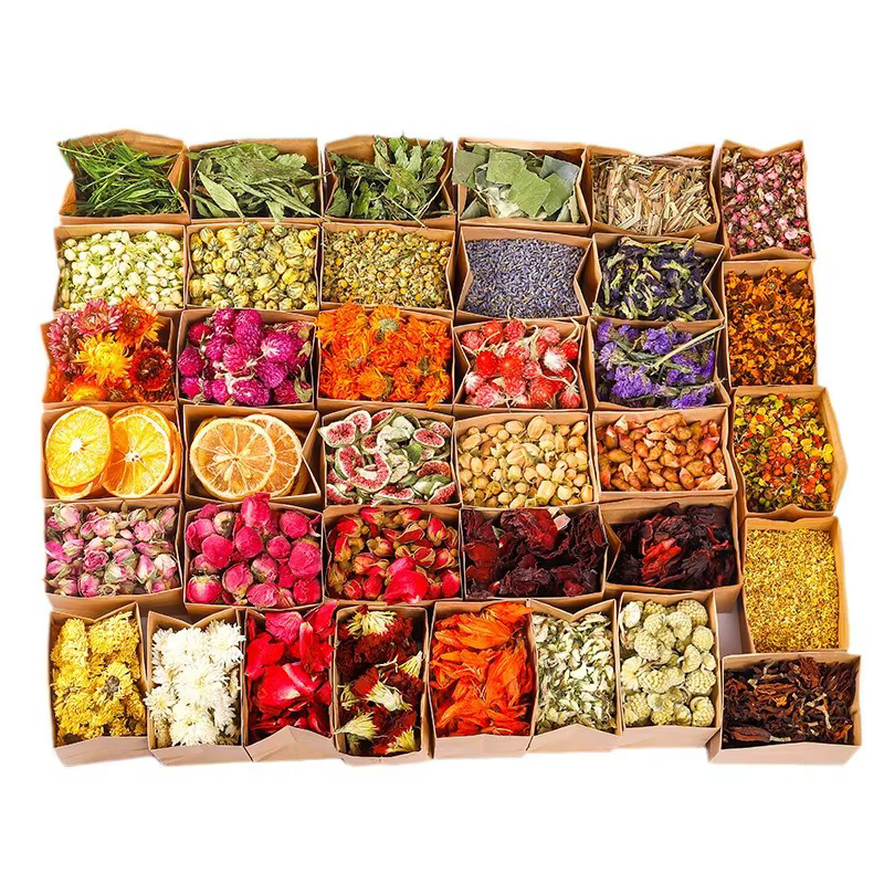 Kit de fabrication de bougies à savon pour mariage, 20 sacs, fleur sèche naturelle biologique (chamo
