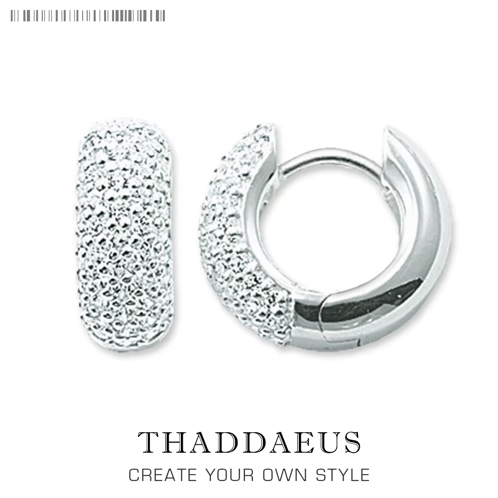 Boucles d'oreilles créoles à charnière CZ blanches pour femmes, pavé, style européen, mode glamour, 