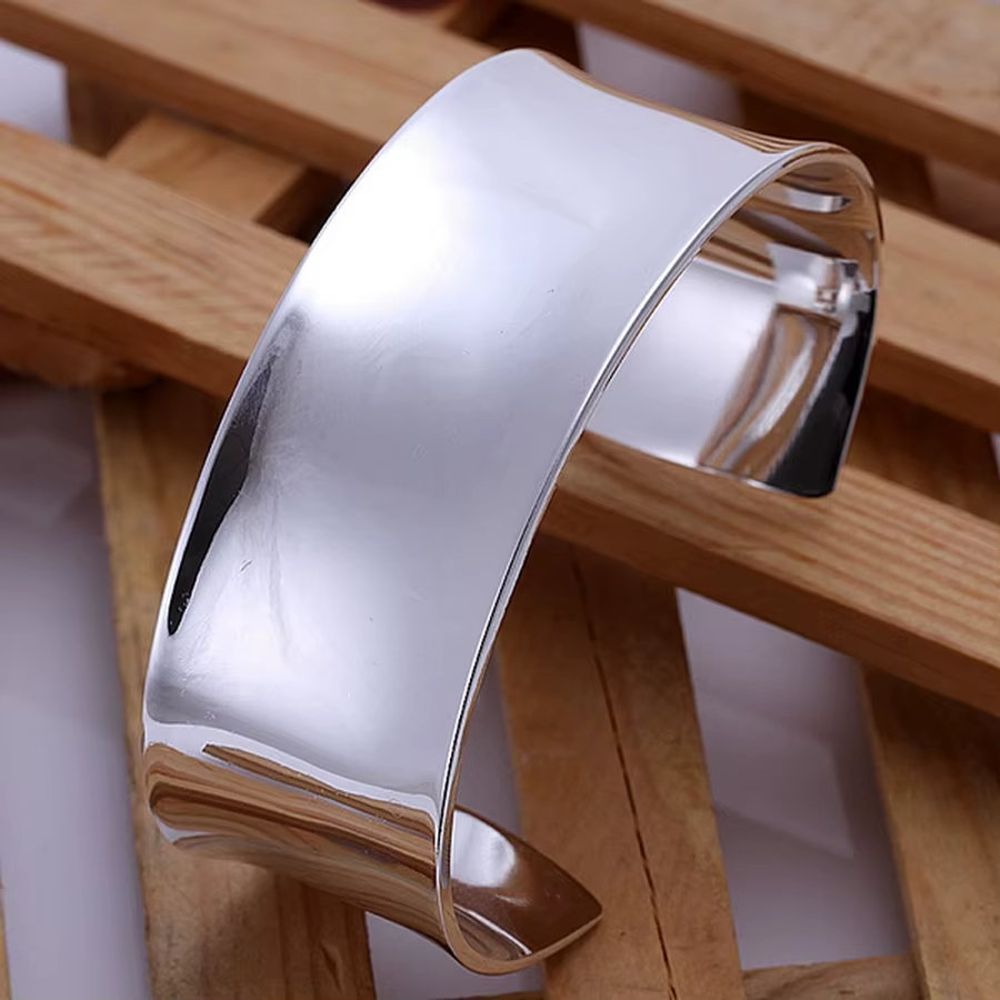 Bracelet en argent Sterling 925, haute qualité, mode femmes, solide, bijoux à breloques, grand manch