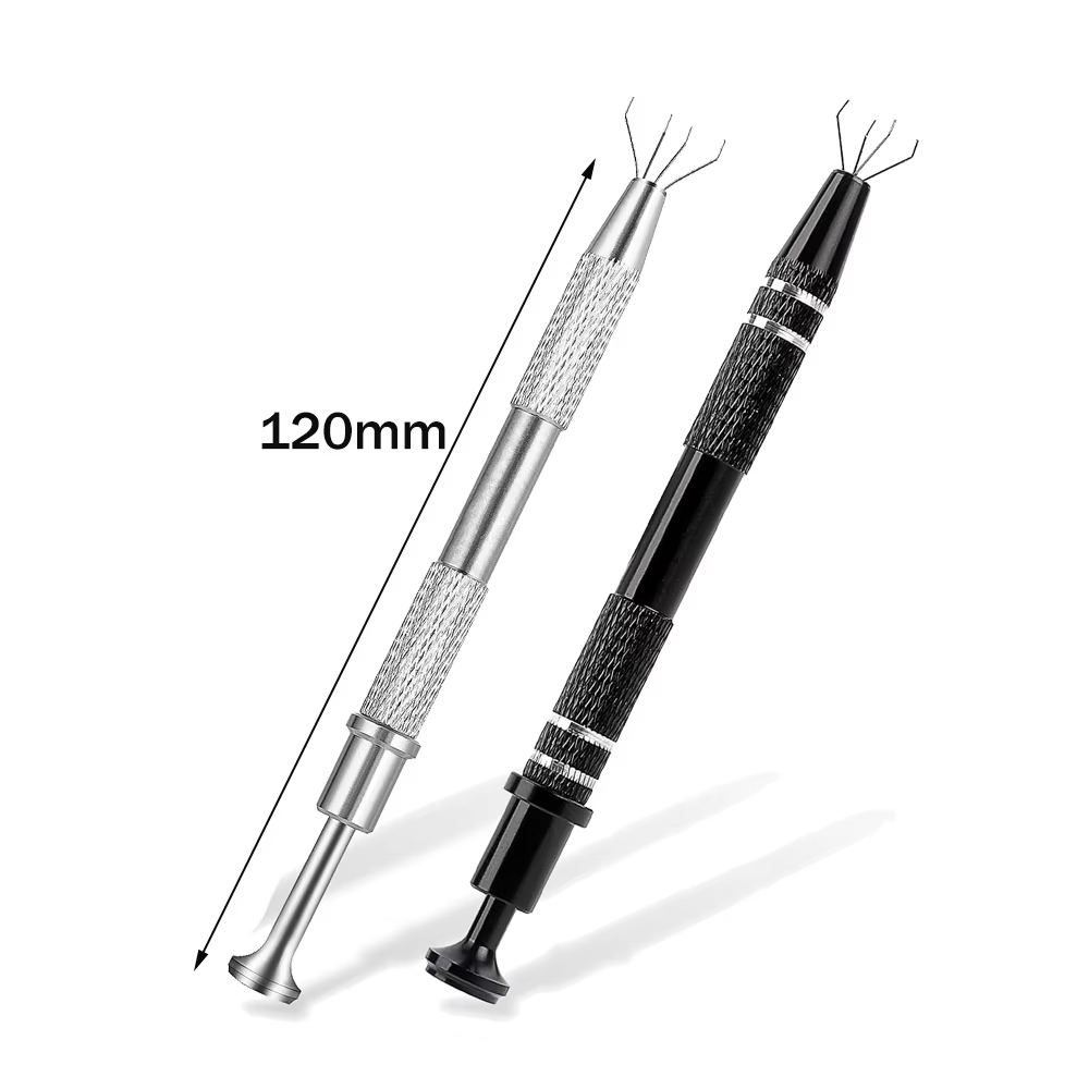 Porte-bijoux à 4 griffes, 2 paquets, stylo de ramassage, pierres précieuses en diamant, porte-broche