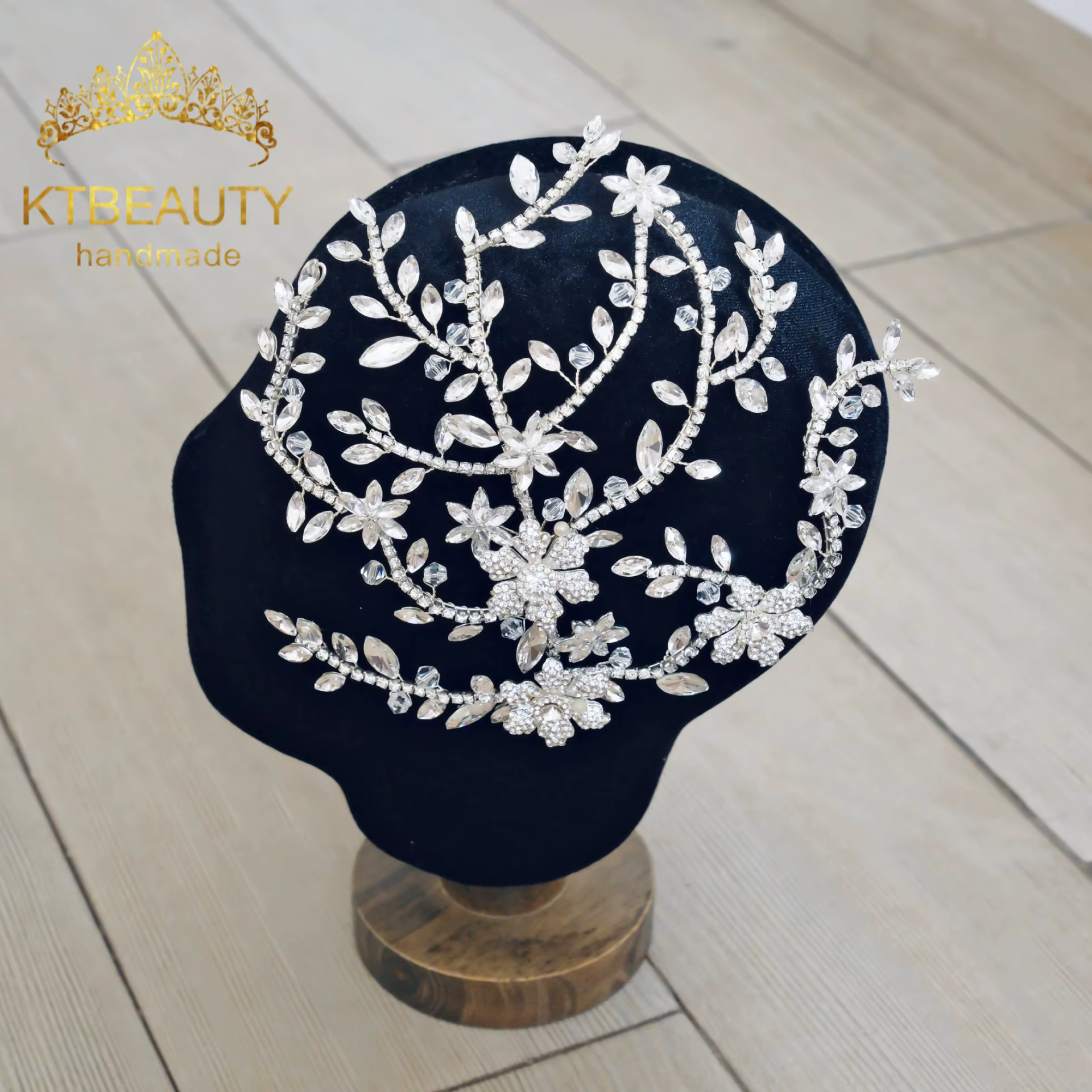 Diadème en strass argenté et zircone, taille longue, pour mariée, bandeau de mariage, accessoire de 