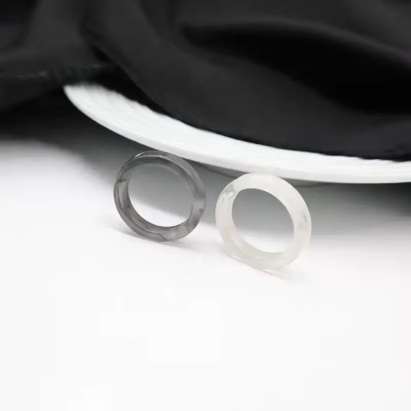 Hallyu – bague Felix en acrylique, même couleur, mode couleur bonbon, accessoires en résine transpar