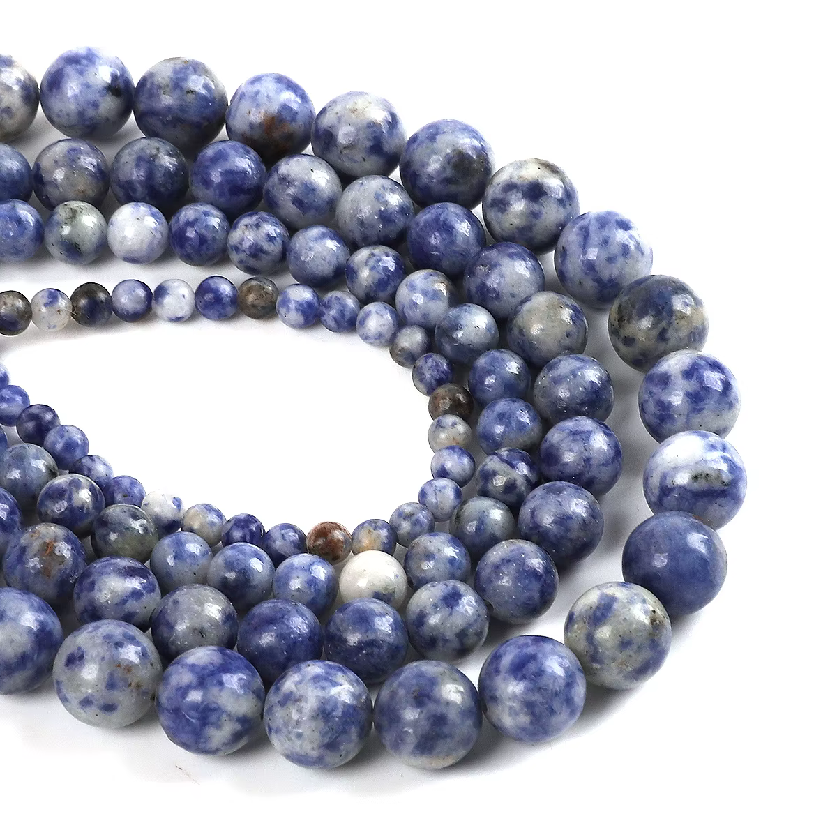 Perles de sodalite bleues, pierres précieuses naturelles, perles rondes en vrac pour la fabrication 