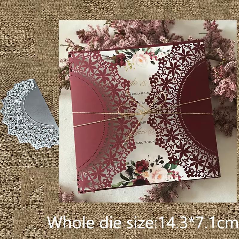 XLDesign-Moule de galets en métal artisanal, matrices de découpe, invitation de mariage, voeux, scra