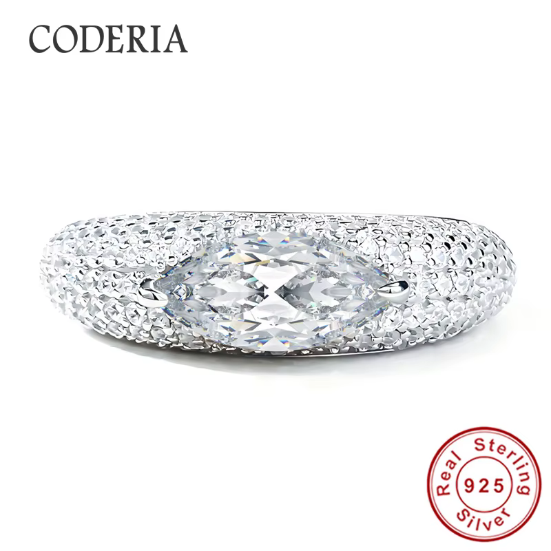 Bague en moissanite taille marquise 1 carat, couleur D, pureté VVS1, pour femme, en argent sterling 
