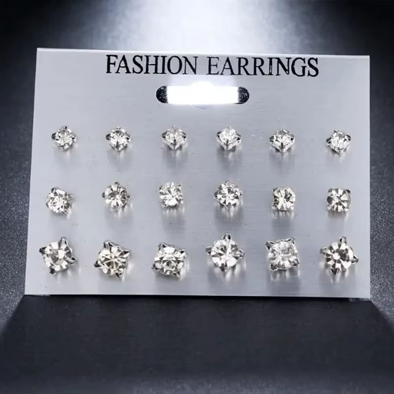 Ensemble de boucles d'oreilles à tige classique pour femme, biscuits cloutés, parfait pour les recha