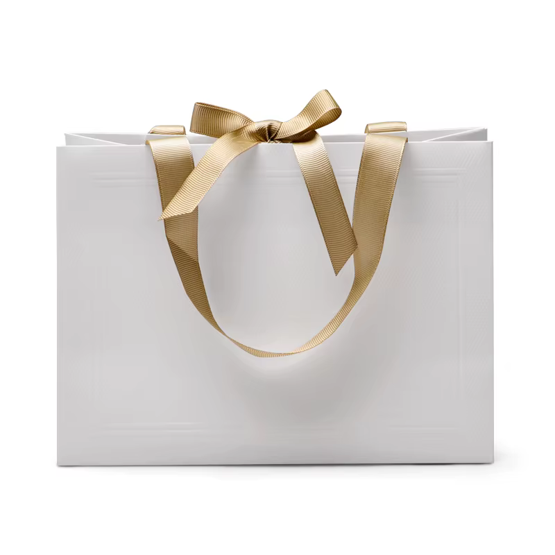 Oirlv 5 pièces sacs cadeaux de bijoux de luxe poignées en ruban pour l'emballage colliers/anneaux au