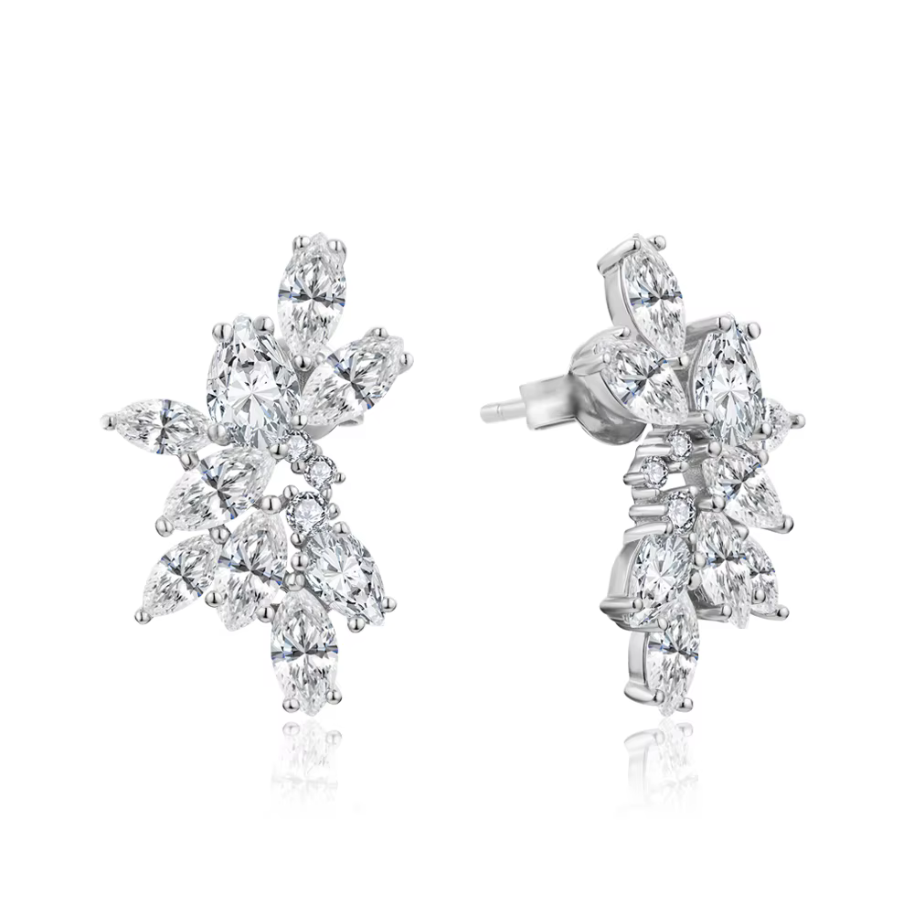 MINTYBOX-Boucles d'oreilles à tige en diamant Moissanite pour femme, argent massif S925, plaqué or 1