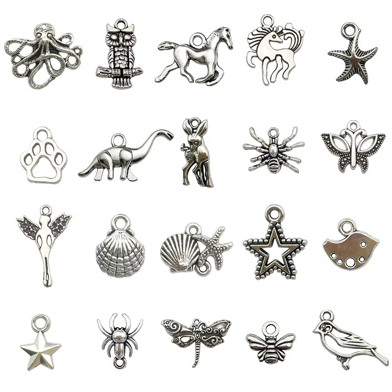 Breloques pendentif vintage en alliage d'émail mélangé pour bijoux, bracelet de bricolage exécutif, 