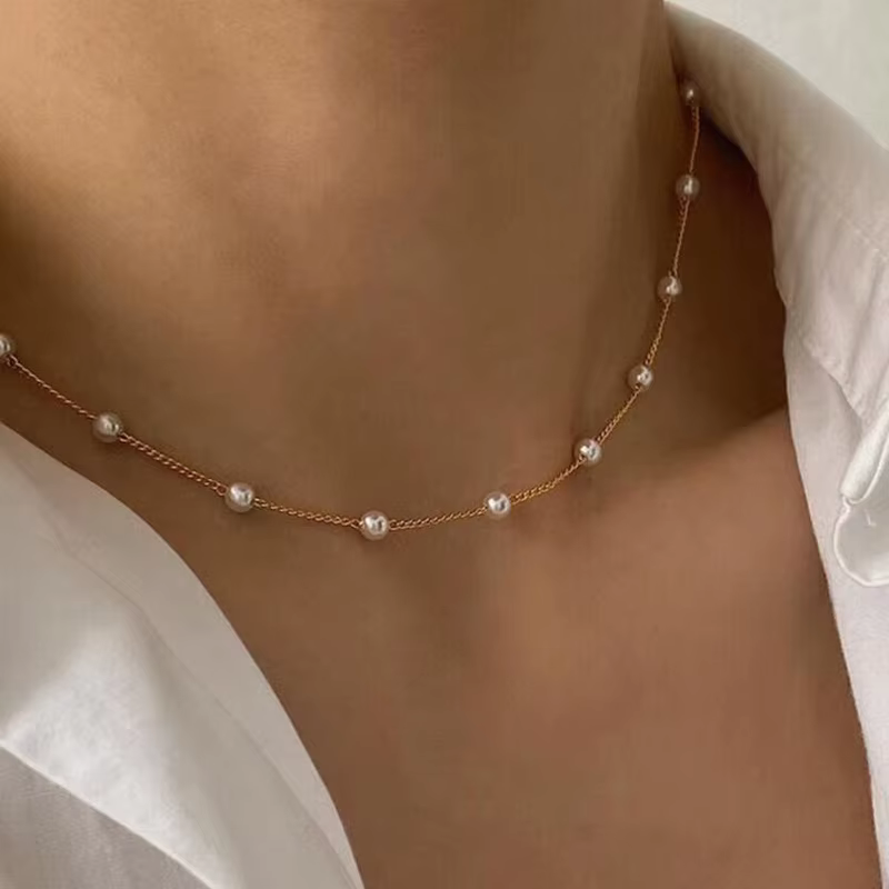 Collier Vintage sur le cou, chaîne de couleur or, bijoux pour femmes, accessoires superposés pour fi