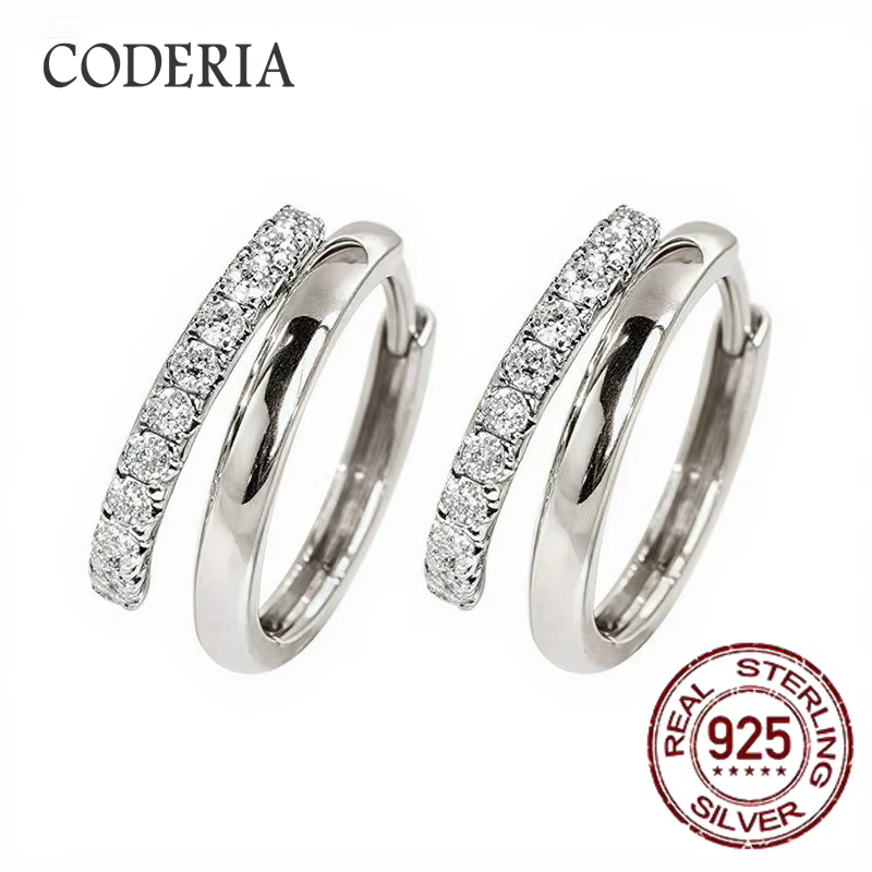 Tous les boucles d'oreilles créoles en diamant Moissanite plaqué or 18 carats cadeau pour femme bouc