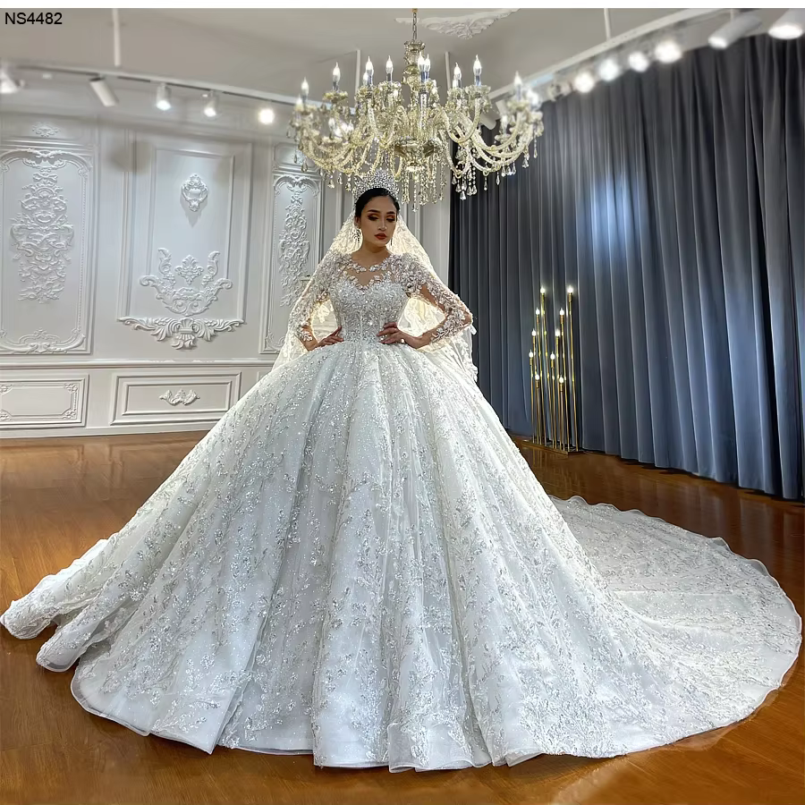 Robe de mariée à manches longues, design personnalisé de luxe, nouvelle collection, Amanda Novias Of