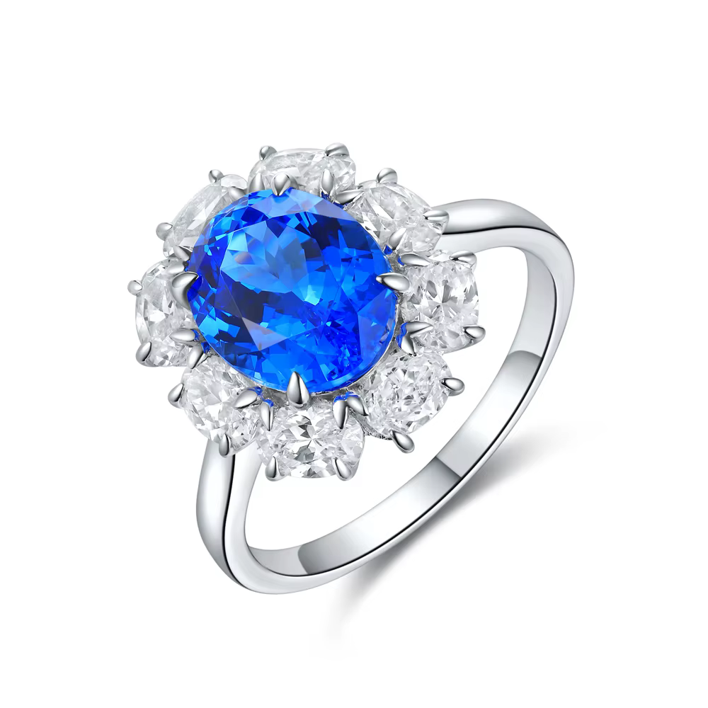 Vinregem 3.29 CT ovale saphir rubis émeraude Paraib Tourmaline gemmes classique 925 en argent Sterli
