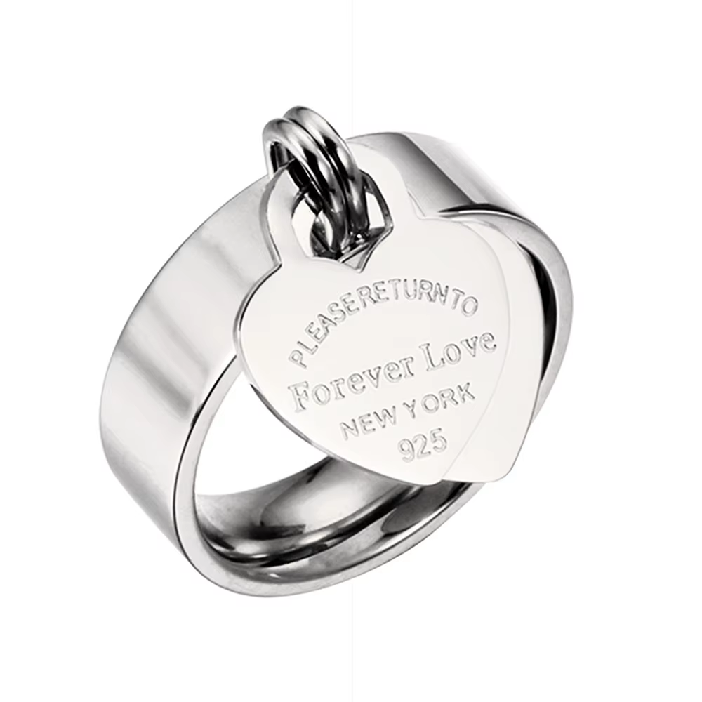 LENNIK bague d'amour pour toujours amour mode lumière luxe coeur de pêche lettre accessoires plaqué 