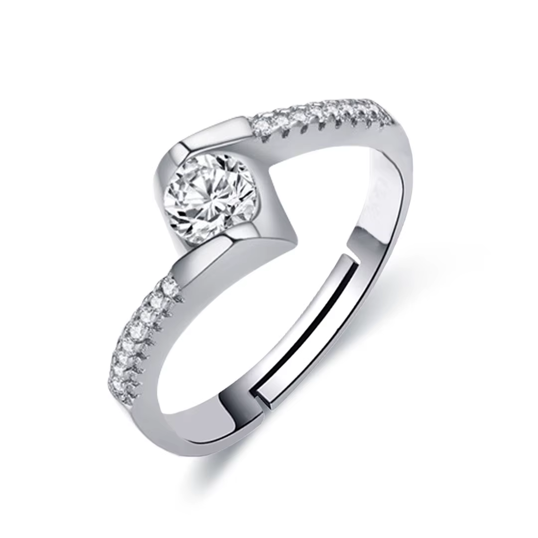 Bague de luxe en argent sterling 925 avec motif cœur exquis et zircone pour homme et femme, cadeau d