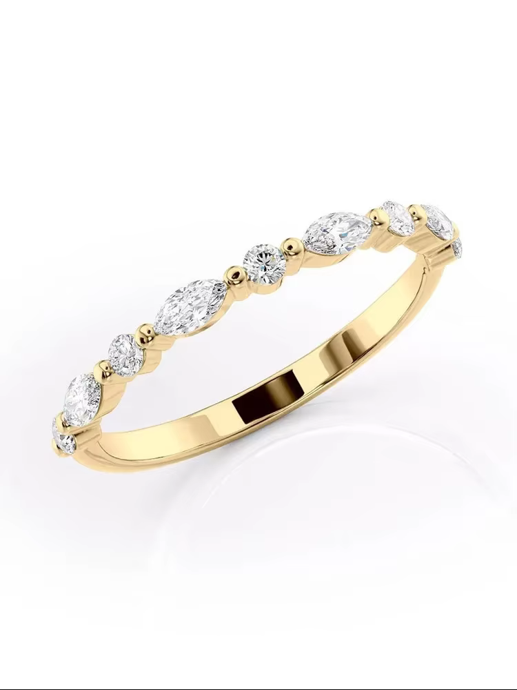 Bague ronde en argent Sterling 925 pour femmes, diamant Moissanite véritable, Marquise, tenues quoti