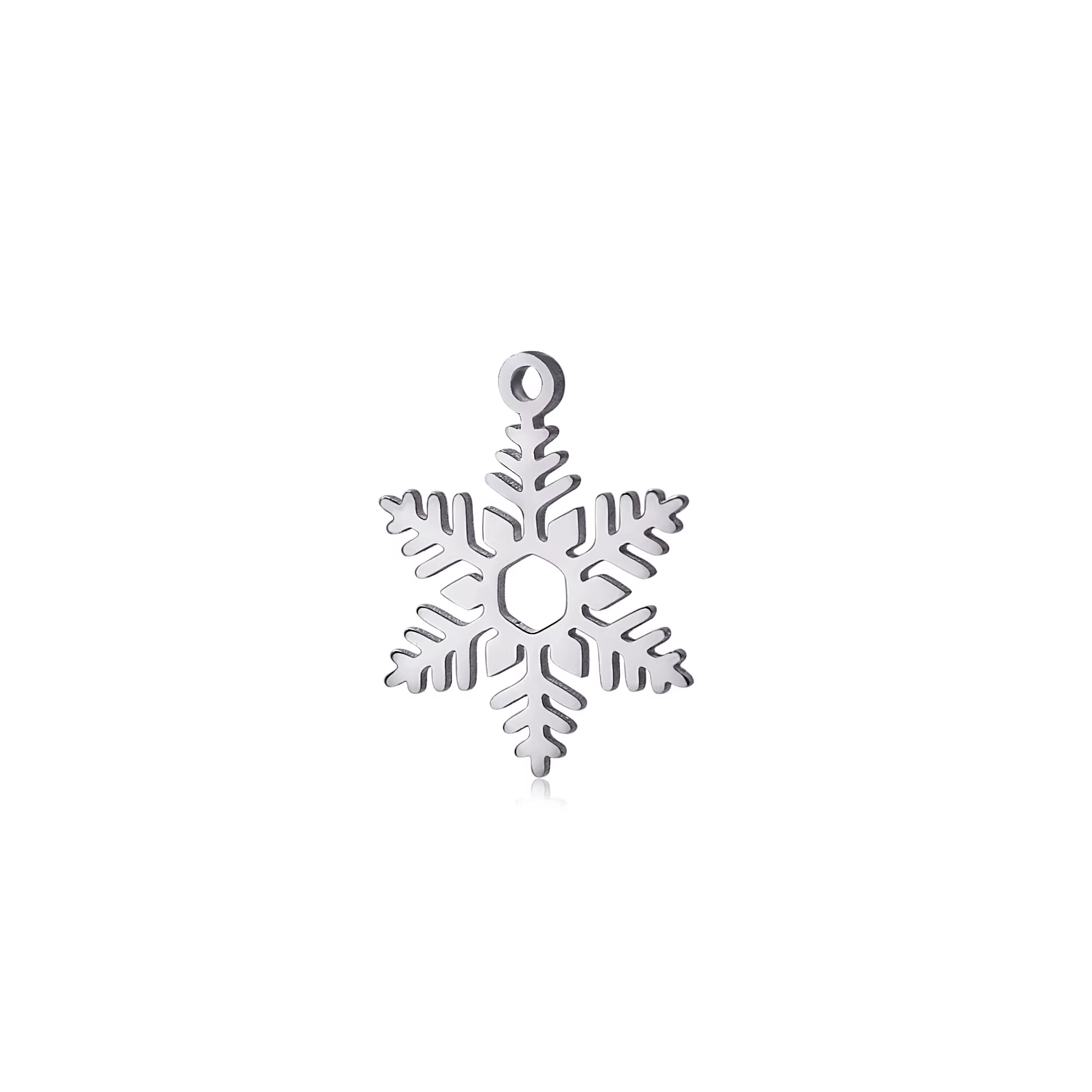 Breloques de flocon de neige de noël en acier inoxydable pour la fabrication de bijoux, pendentif fa