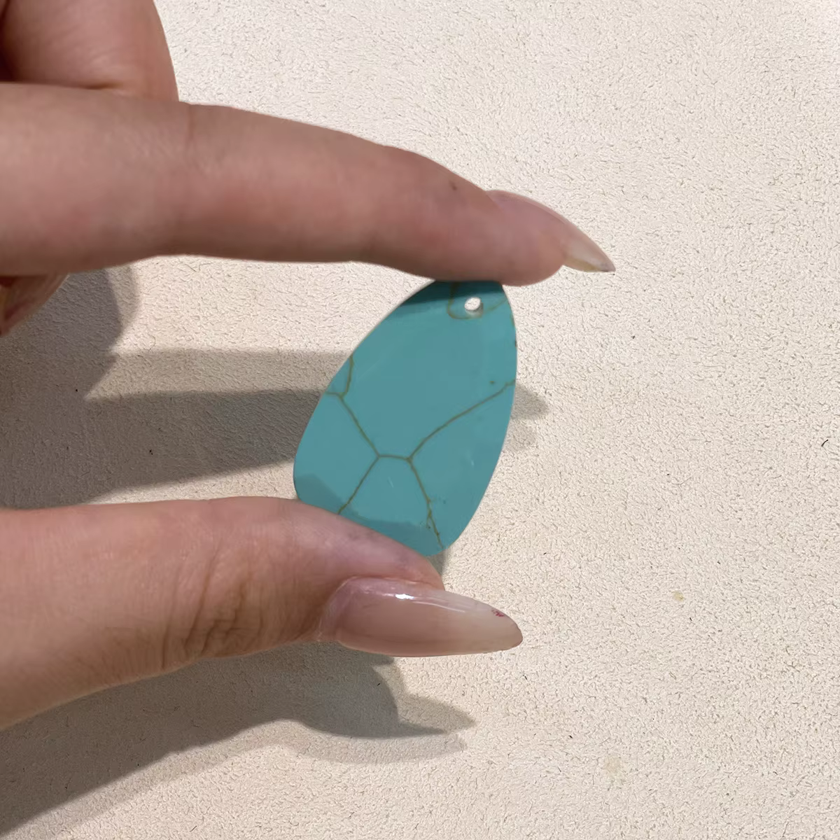 Pendentif de collier en pierre naturelle turquoise/labradorite, 21x42mm, pour la fabrication de bijo