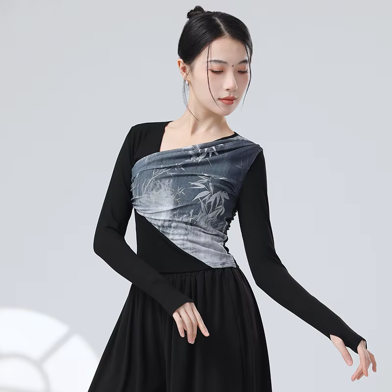 Pantalon en Y à jambes larges pour femmes, costume de danse folklorique fluide, pratique de la danse