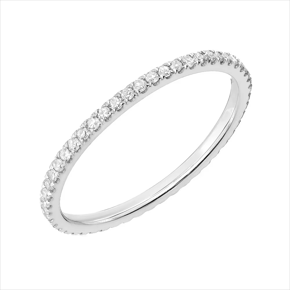 1/3 pièces mince délicat empilable anneau minimaliste pleine éternité bande cubique zircone couleur