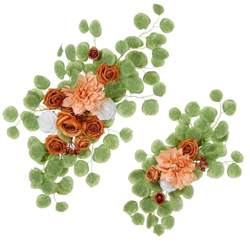 E8BD Cérémonie mariage Arch Fleur décorations fleurs rose artificielles pour les décorations des pan