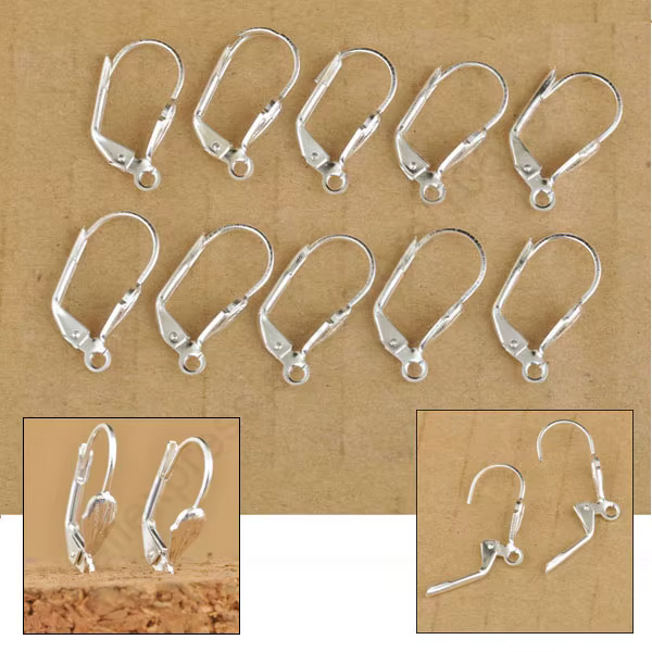 Free Fast Sunshine-Boucles d'oreilles à crochet carré plaqué argent, fils d'oreille pour perles, bij