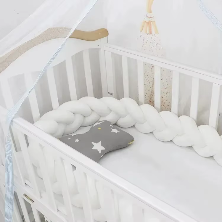 1M/2M/3M/4M bébé pare-chocs lit tresse noeud oreiller coussin pour infantile berceau protecteur lit 