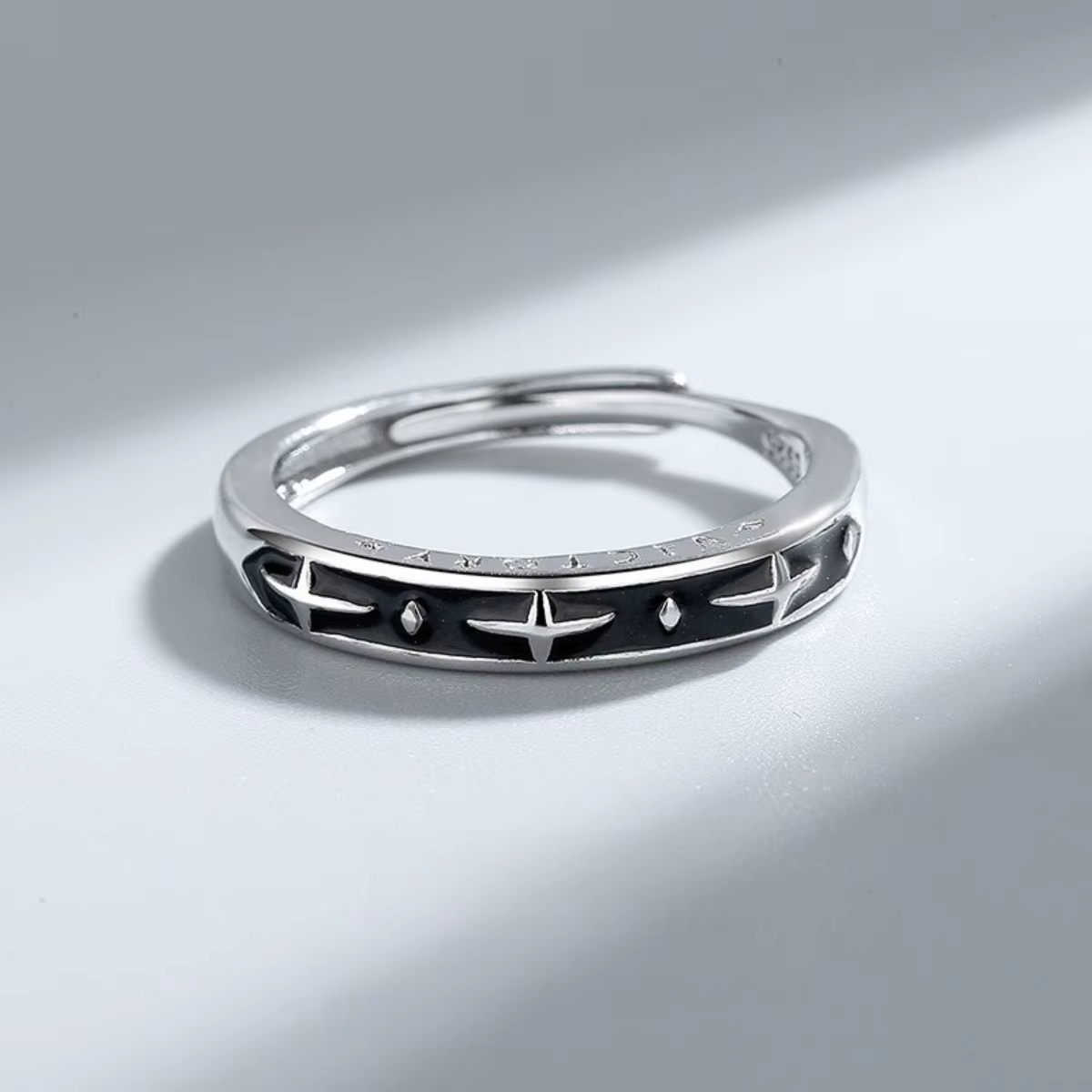 Bague Starlight réglable, bijoux Punk en acier inoxydable pour femmes et hommes, idée cadeau confort