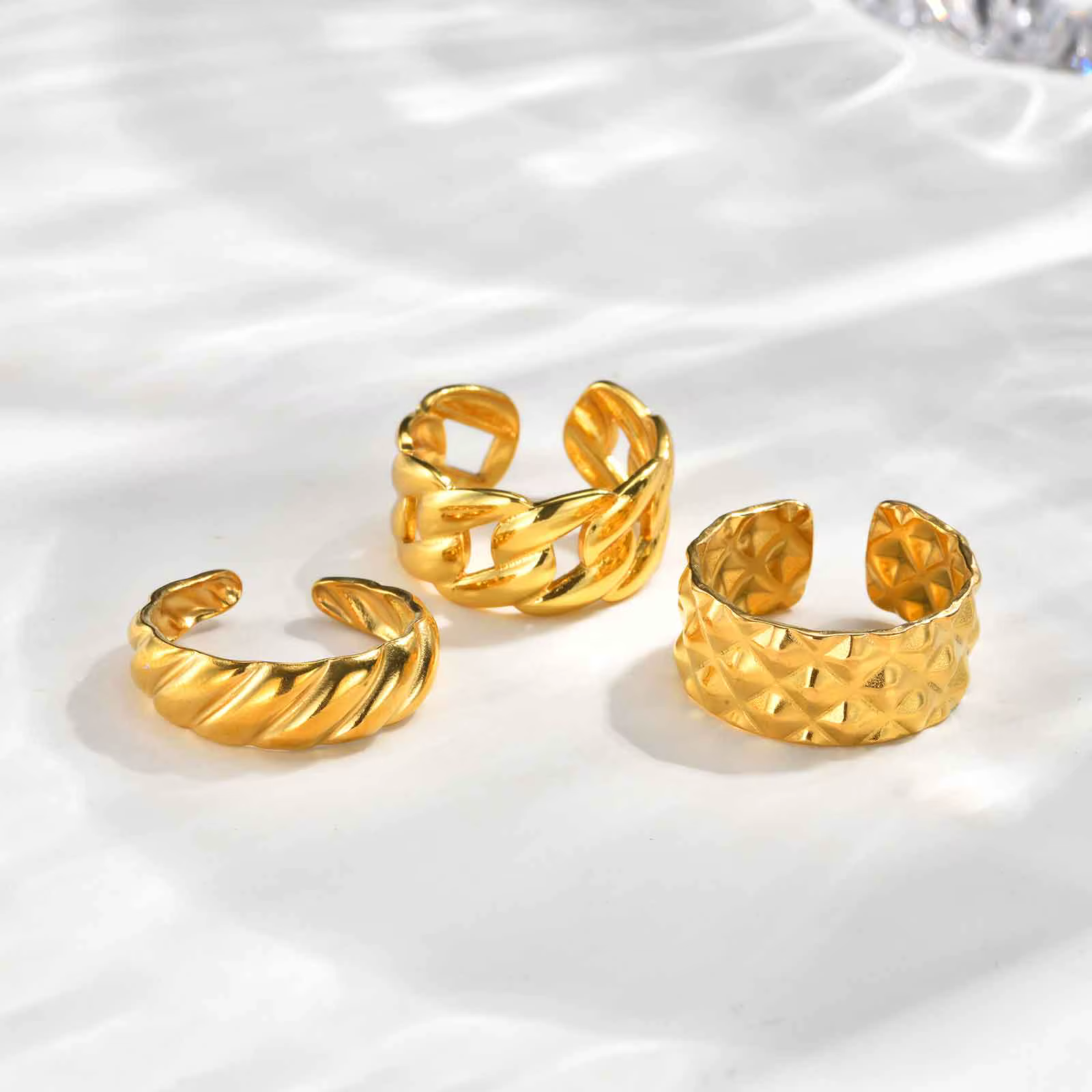 Bague géométrique unique pour femme en acier inoxydable, bagues simples pour les doigts, bijoux de m