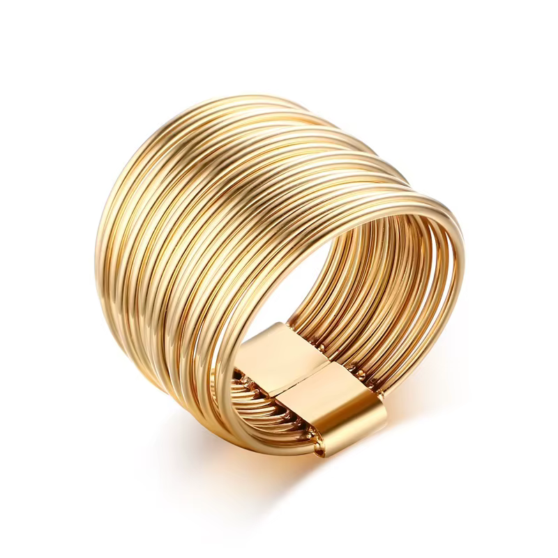 Bagues de déclaration pour femmes, bijoux cadeaux de Cocktail, bandes roulantes entrelacées chics en