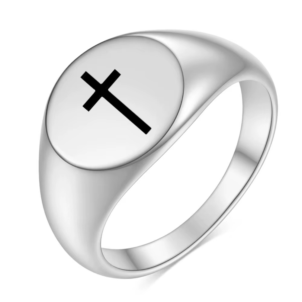 Bague dôme au design croisé – Bague de déclaration en acier inoxydable pour hommes et femmes (plusie