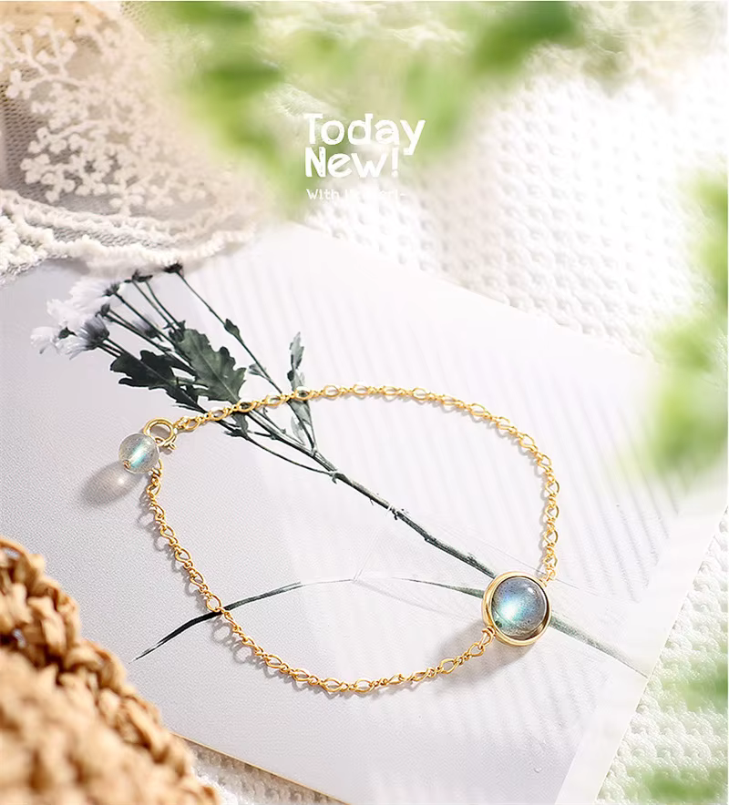 ITSMOS Bracelet Labradorite naturelle cristal 14K or rempli guérison spirituelle élégant Bracelet de