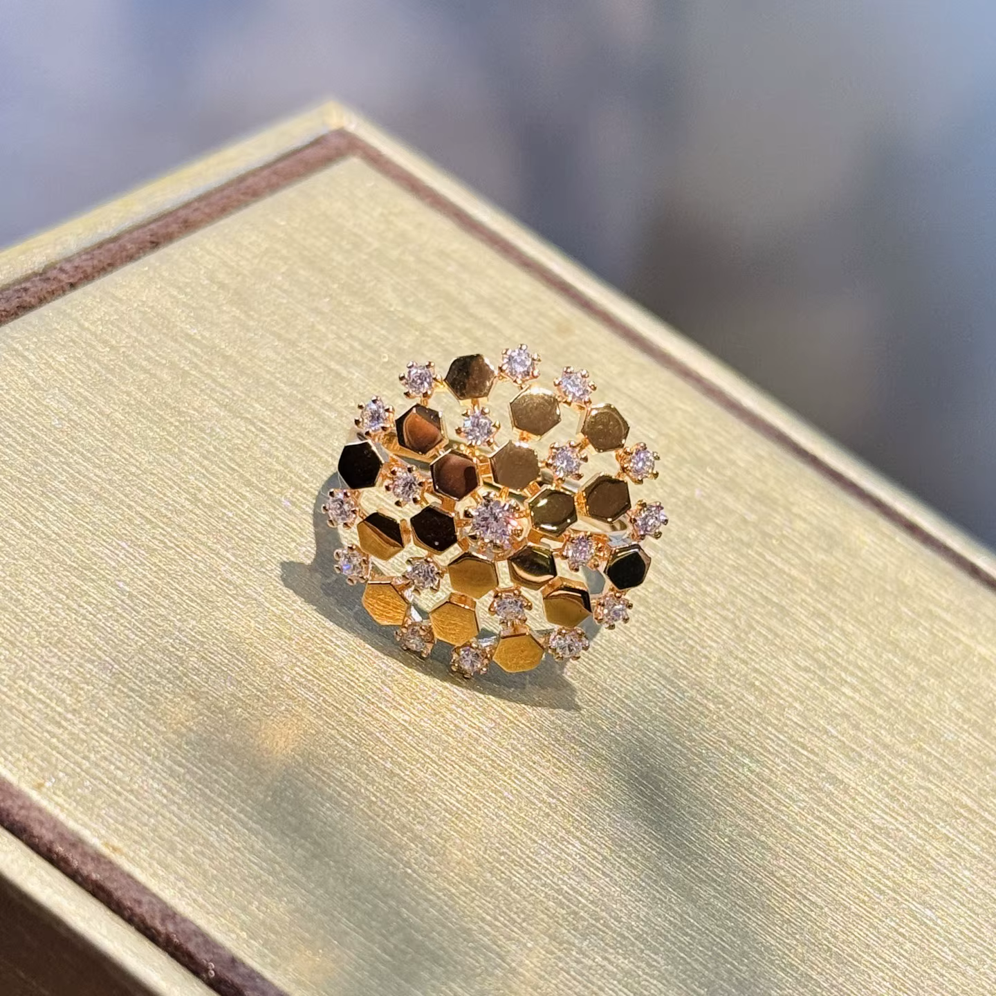 Bague flocon de neige en argent Sterling 925 pour femmes, nouveau Style, Style nid d'abeille pavé de