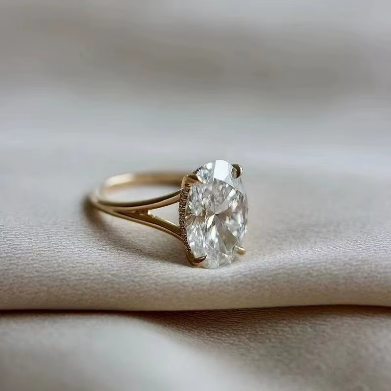 ANENJERY – bague ovale en Zircon pour femmes, Design de luxe Simple et polyvalent, bijoux cadeaux de