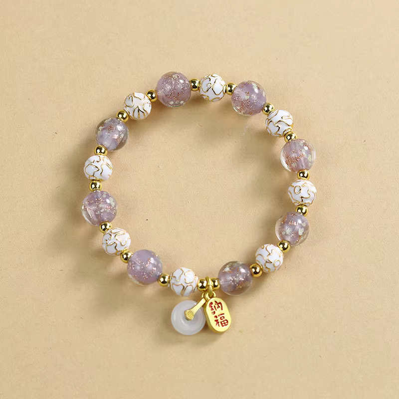 Bracelet cloisonné léger de luxe pour femmes, haut de gamme, émail cloisonné, couleur temple, bénédi