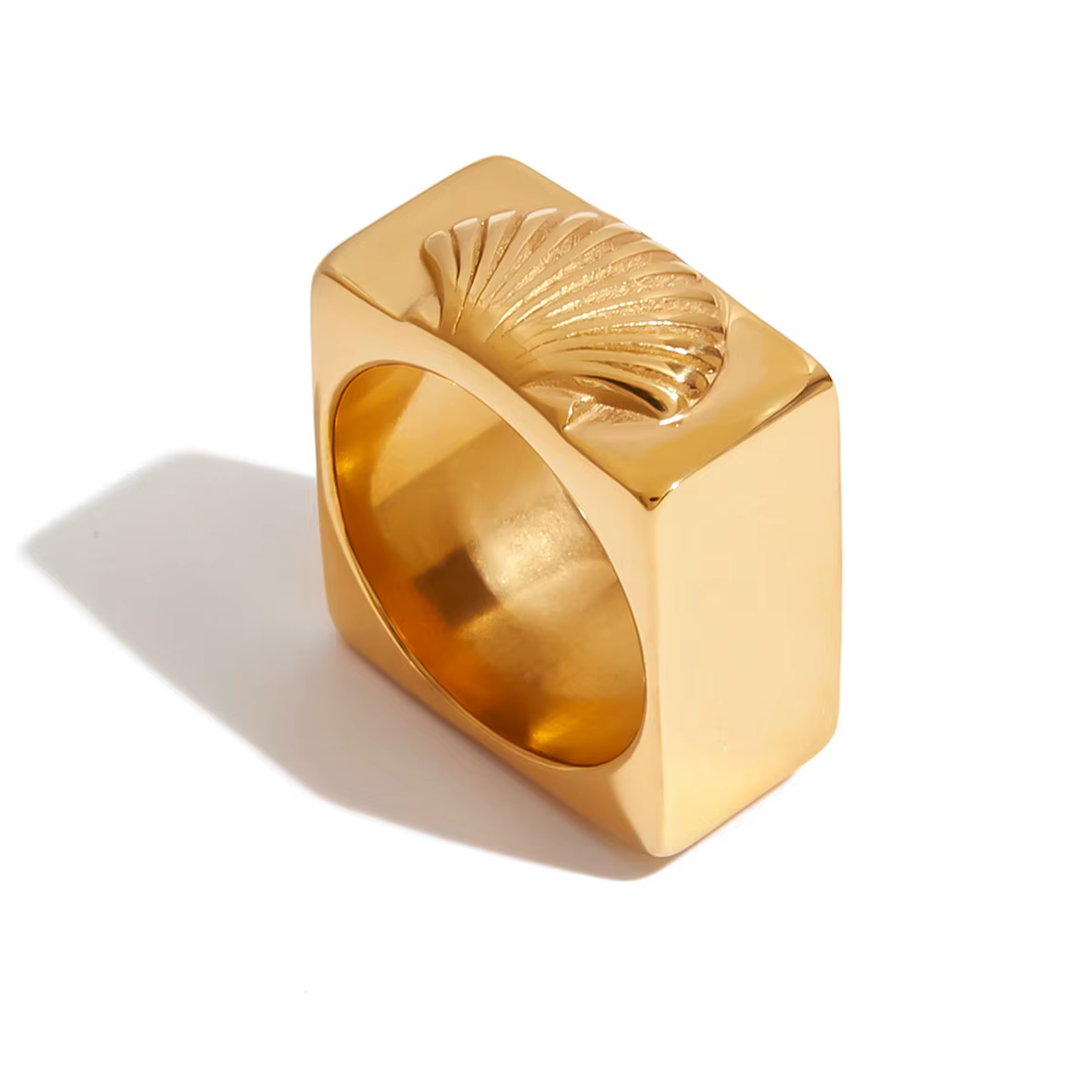 Yori – bague carrée élégante en acier inoxydable pour femmes, taille 7, bijoux distinctifs élégants 