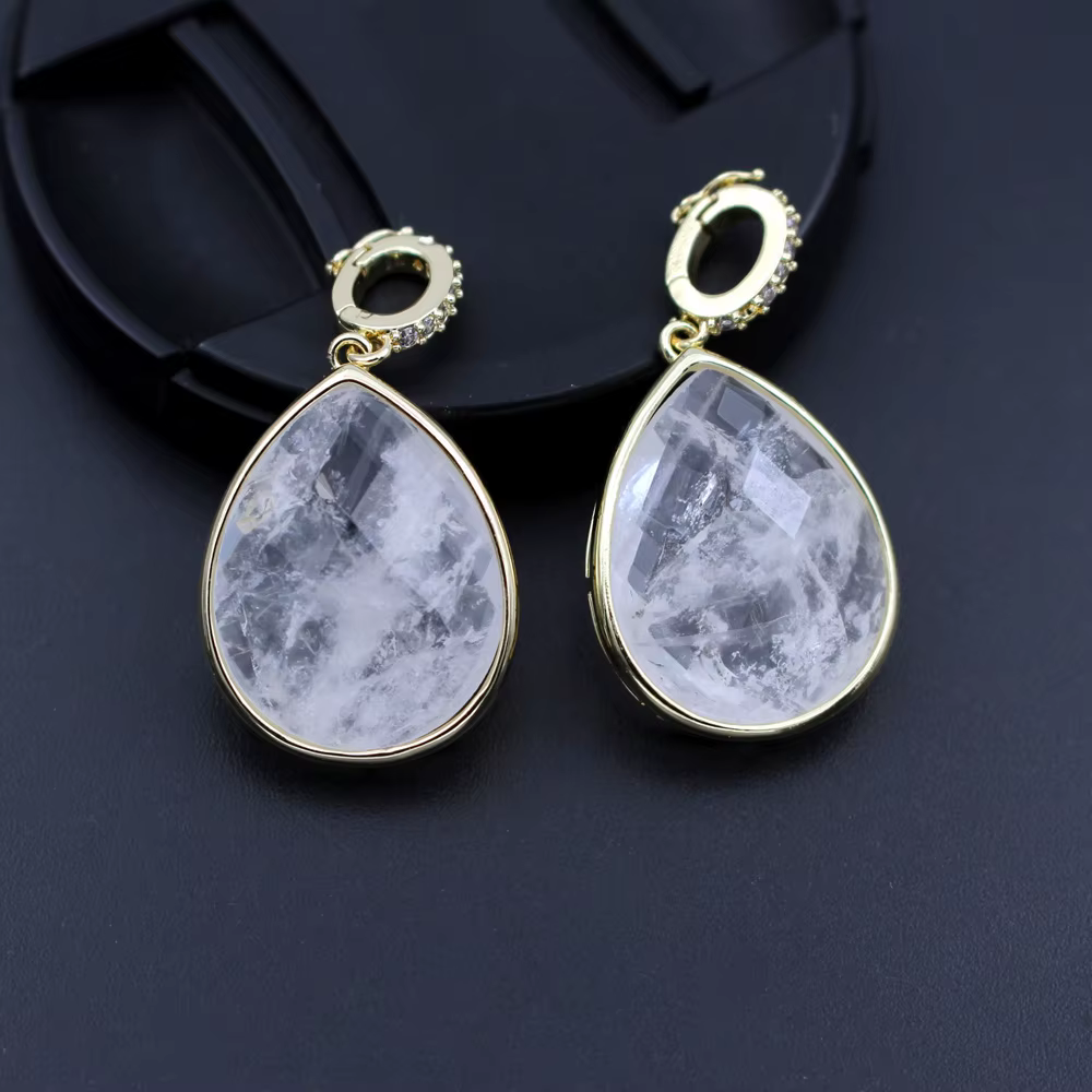 6 pièces bijoux à bricoler soi-même accessoires facettes naturel Amazonite Labradorite pierre larme 